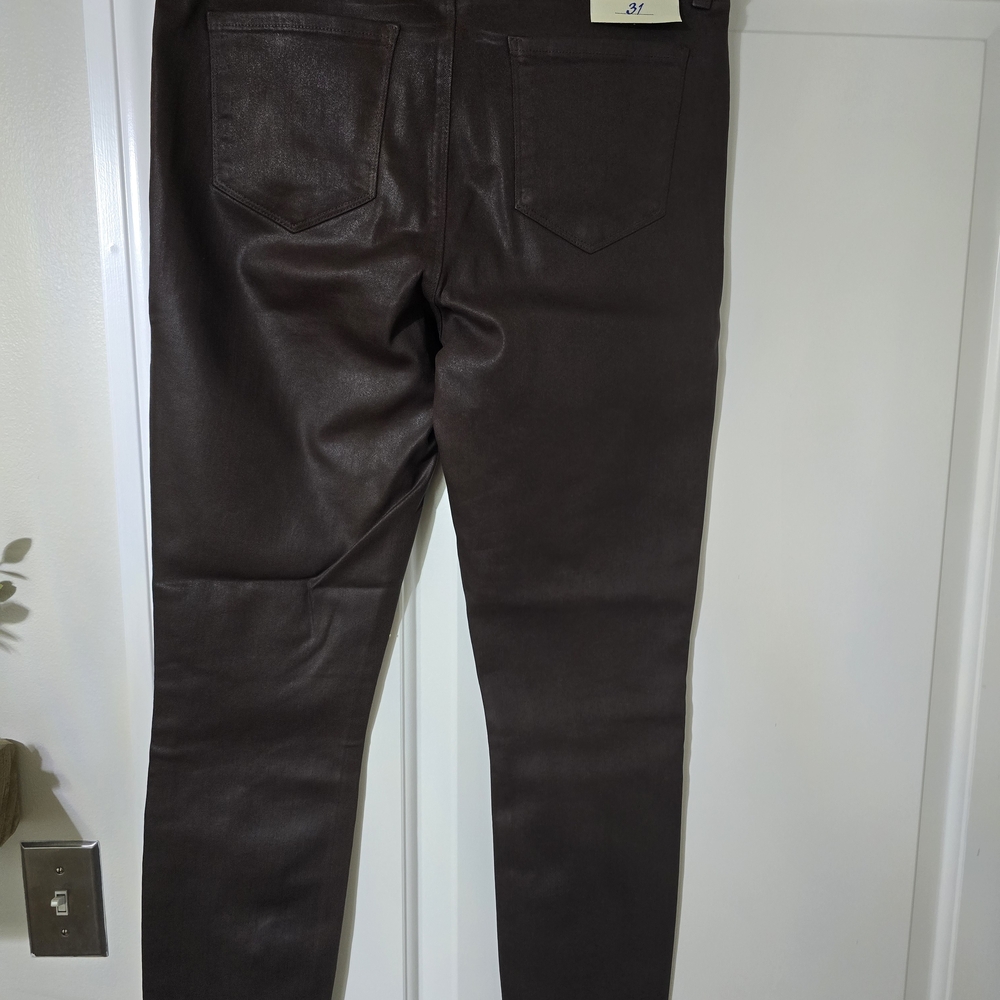 L'AGENCE Chocolate Leather Trousers - Picture 4 of 7